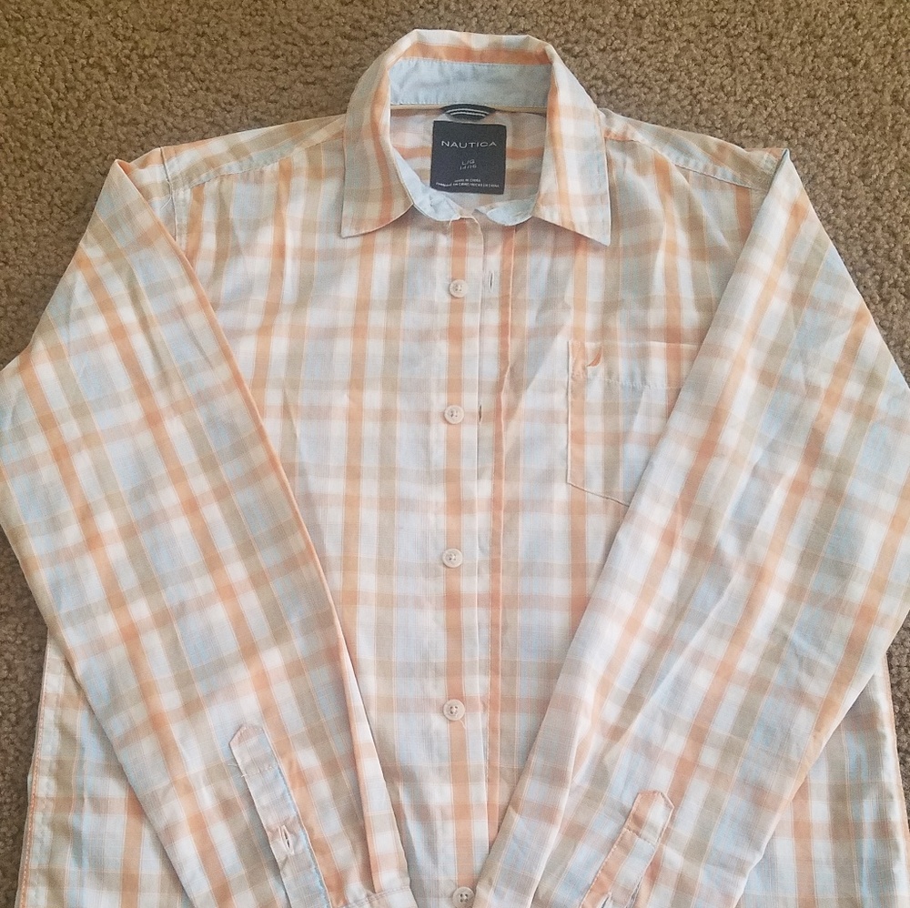 Nautica boys long sleeved shirt L 14/16